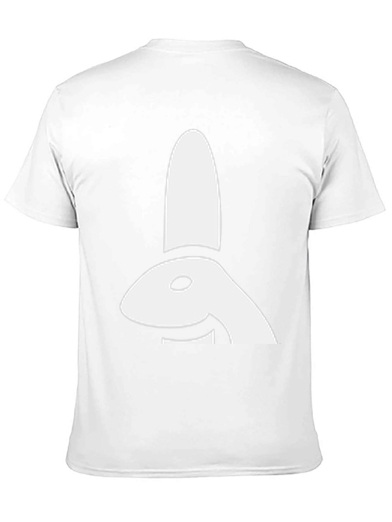 Abstract Bunny Graphic Tee - Black Cotton Shirt