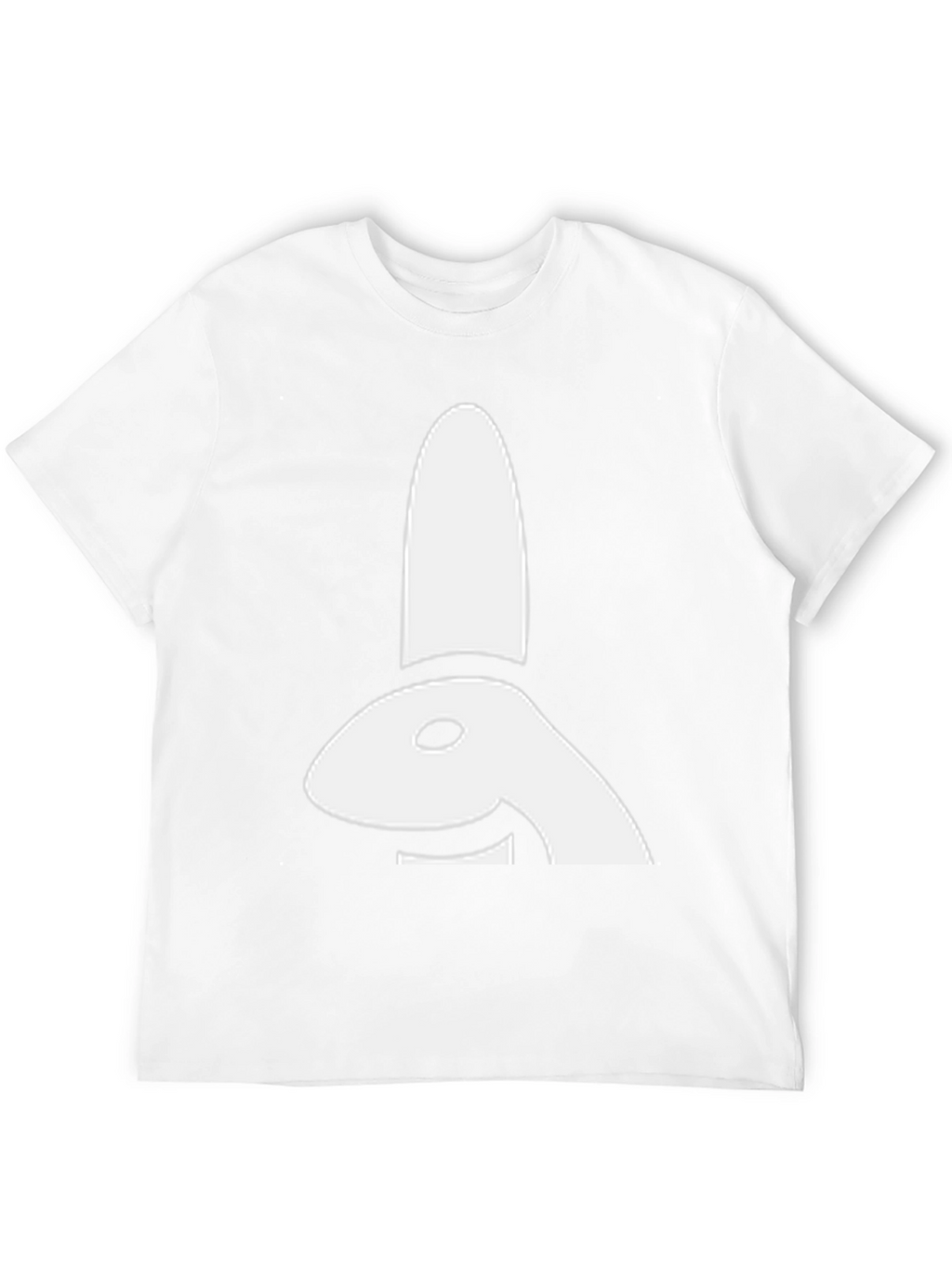Abstract Bunny Graphic Tee - Black Cotton Shirt