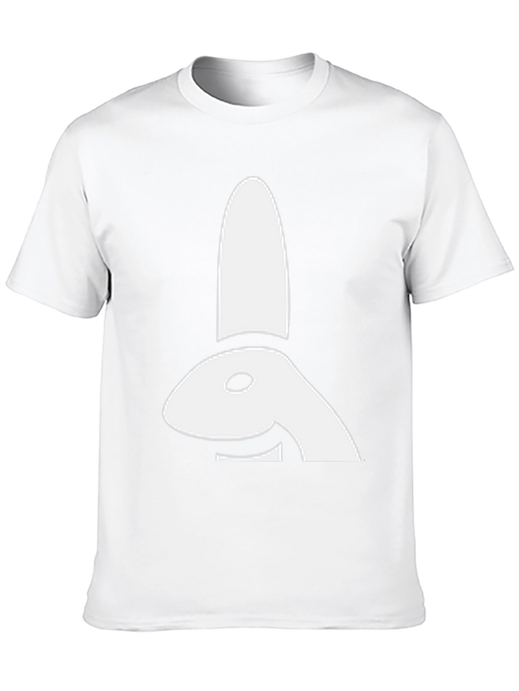 Abstract Bunny Graphic Tee - Black Cotton Shirt