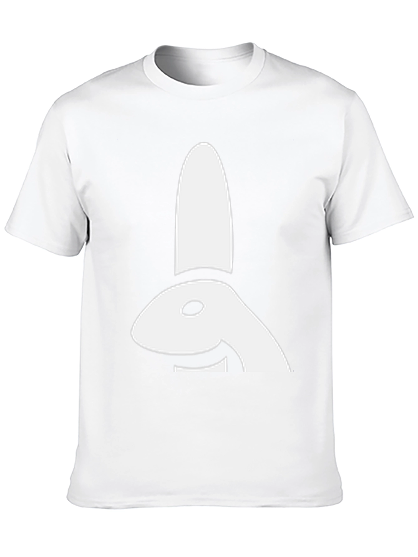 Abstract Bunny Graphic Tee - Black Cotton Shirt
