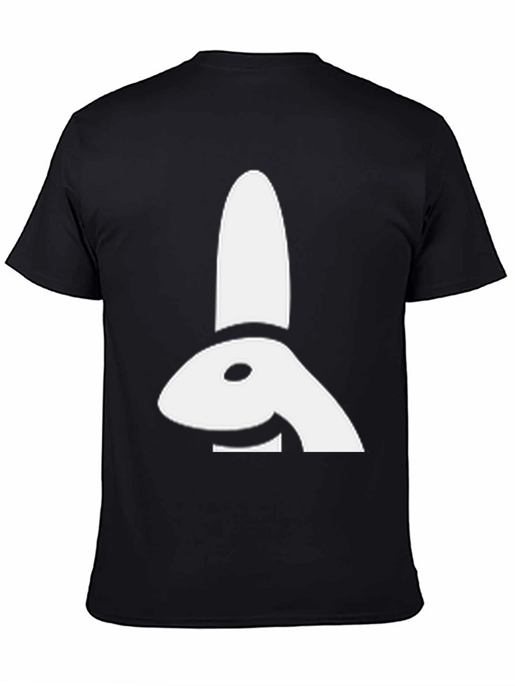 Abstract Bunny Graphic Tee - Black Cotton Shirt