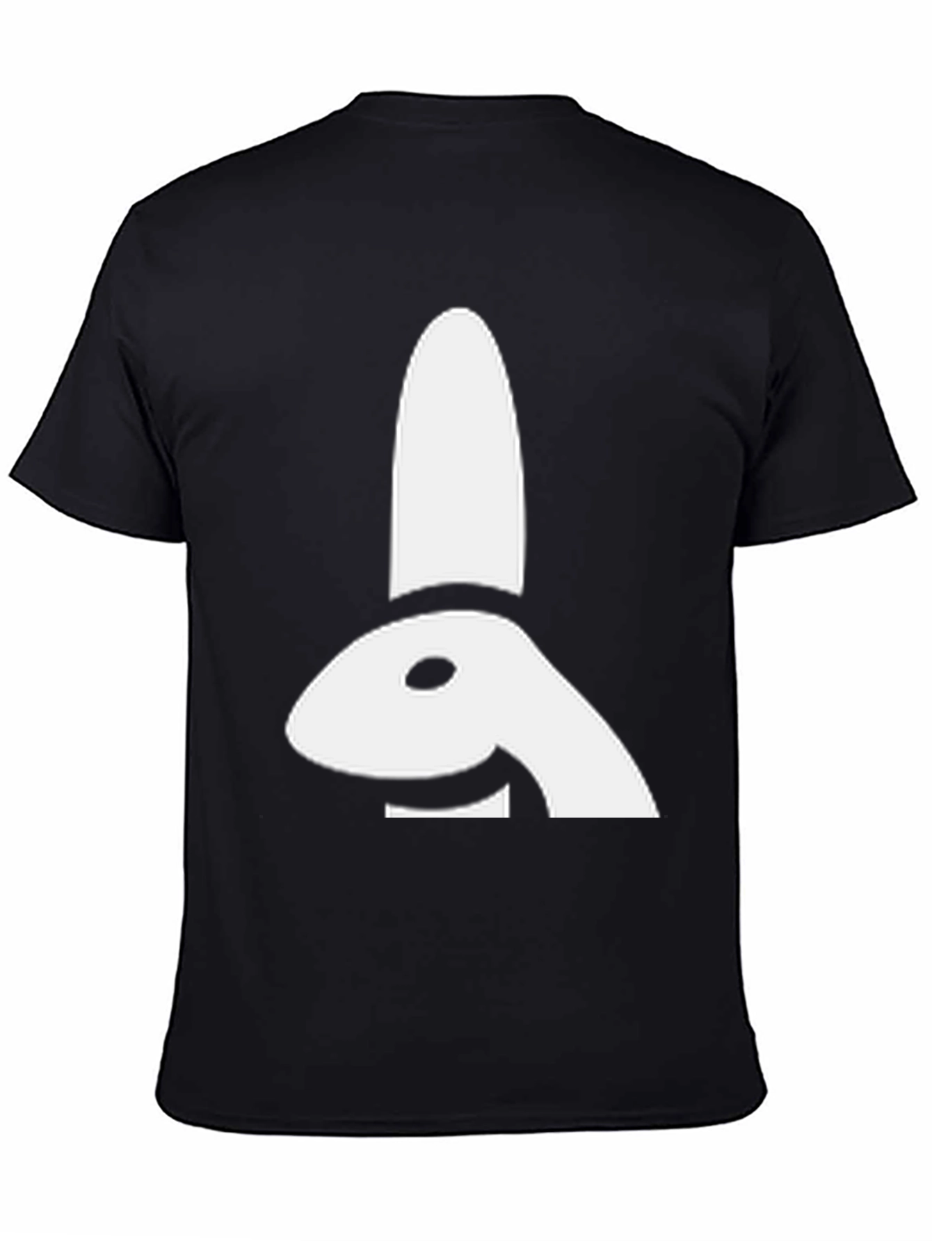 Abstract Bunny Graphic Tee - Black Cotton Shirt