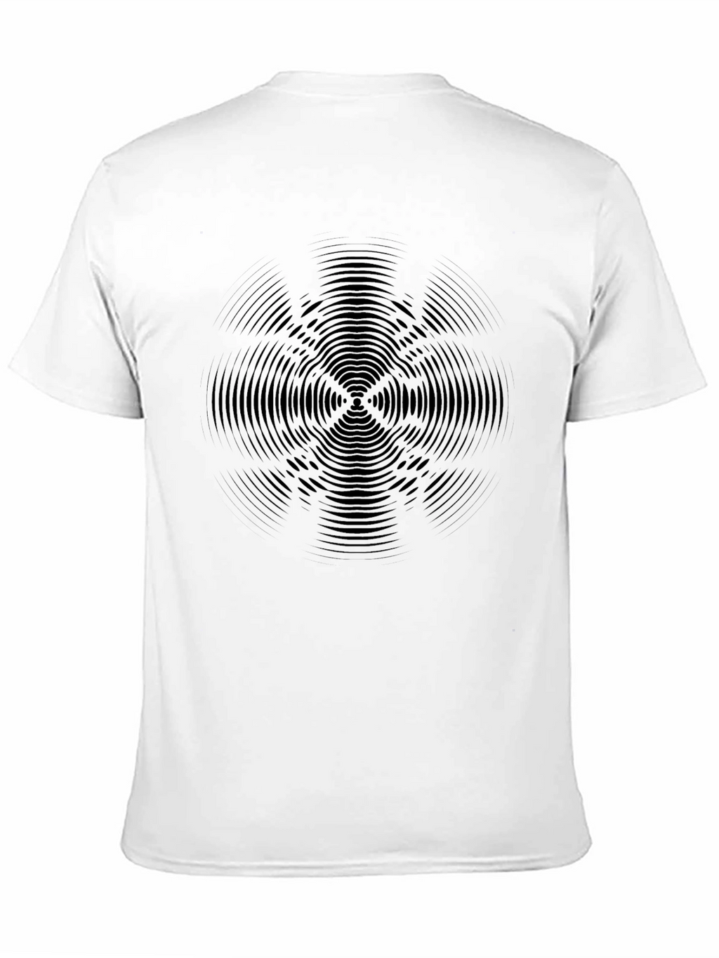 Black Geometric Ripple Design Tee - Modern Graphic T-Shirt