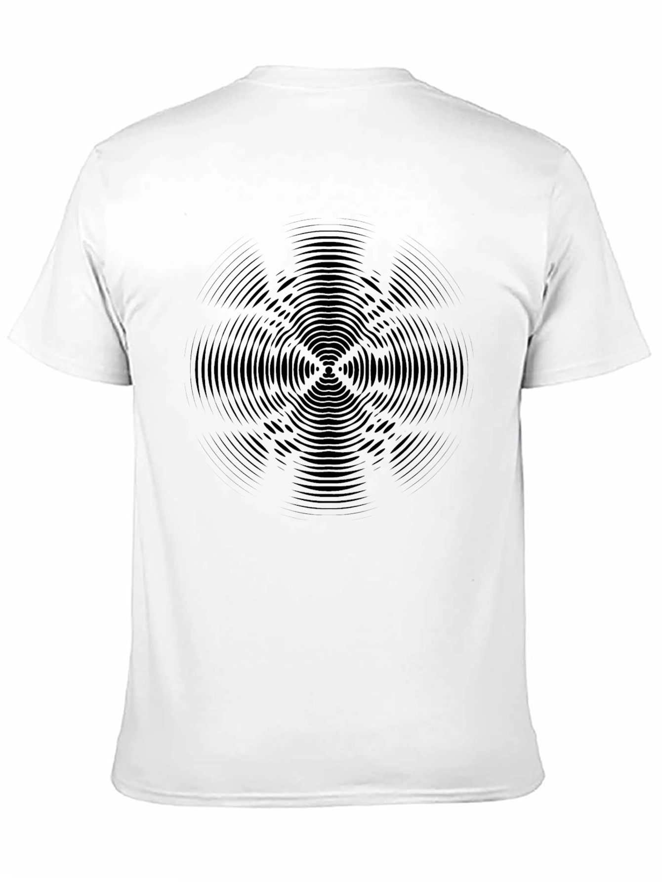 Black Geometric Ripple Design Tee - Modern Graphic T-Shirt