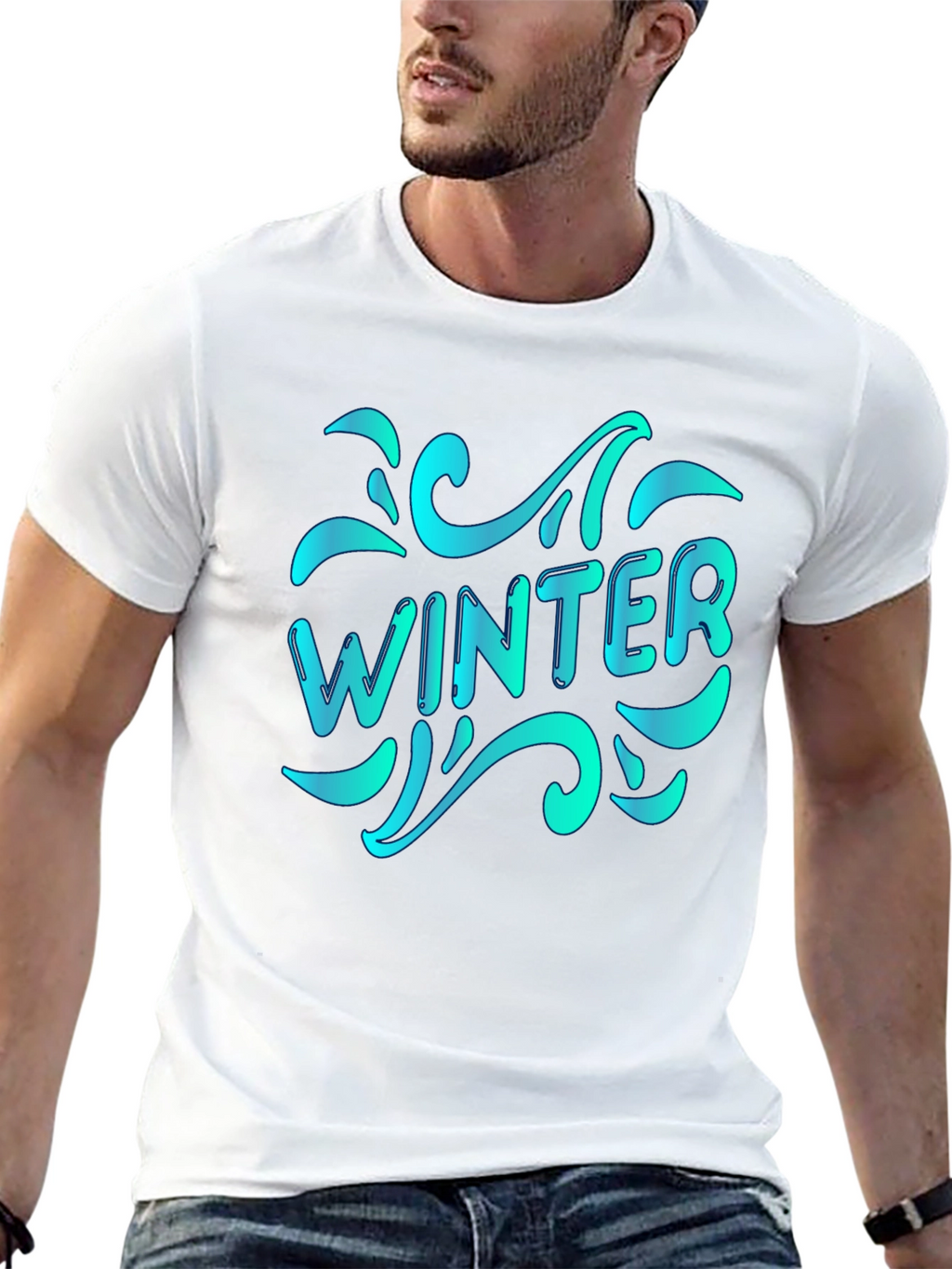 Winter Themed Black T-Shirt