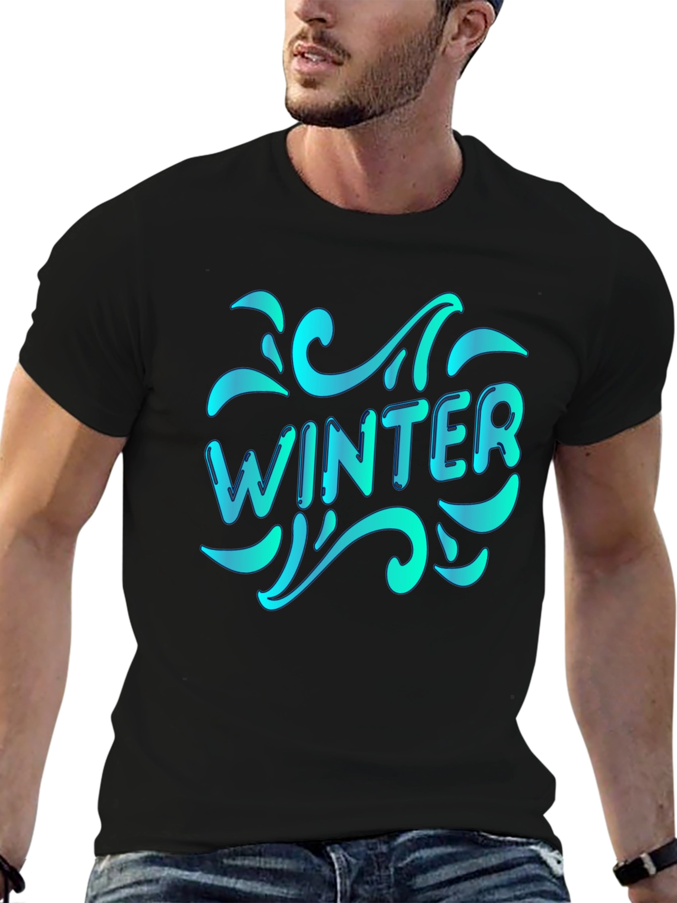 Winter Themed Black T-Shirt