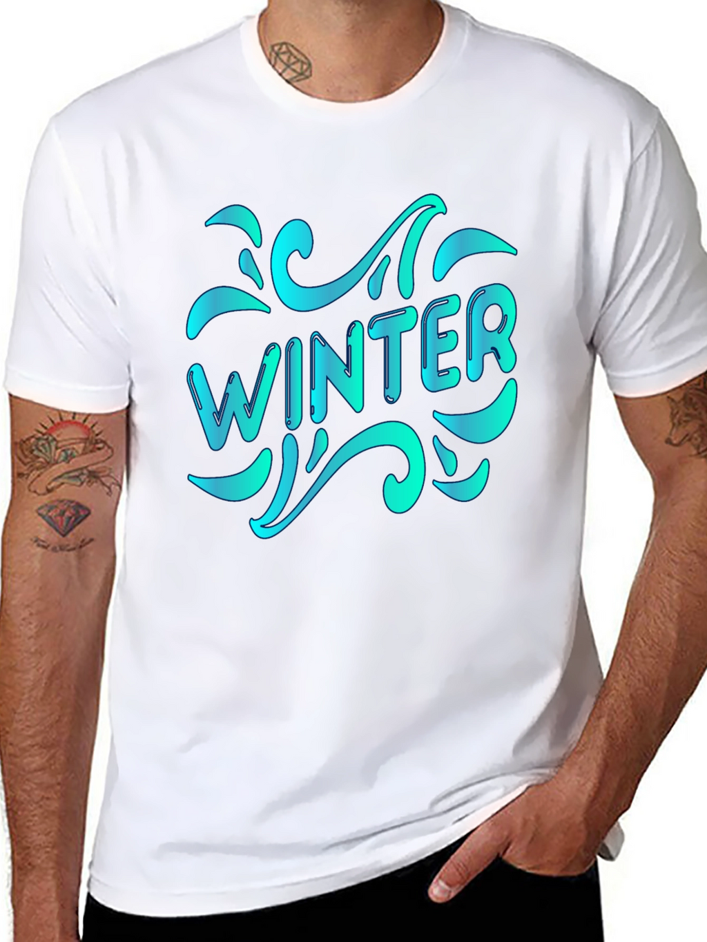 Winter Themed Black T-Shirt