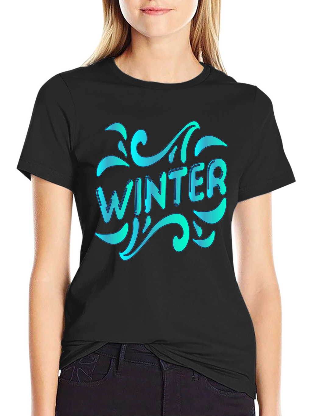 Winter Themed Black T-Shirt