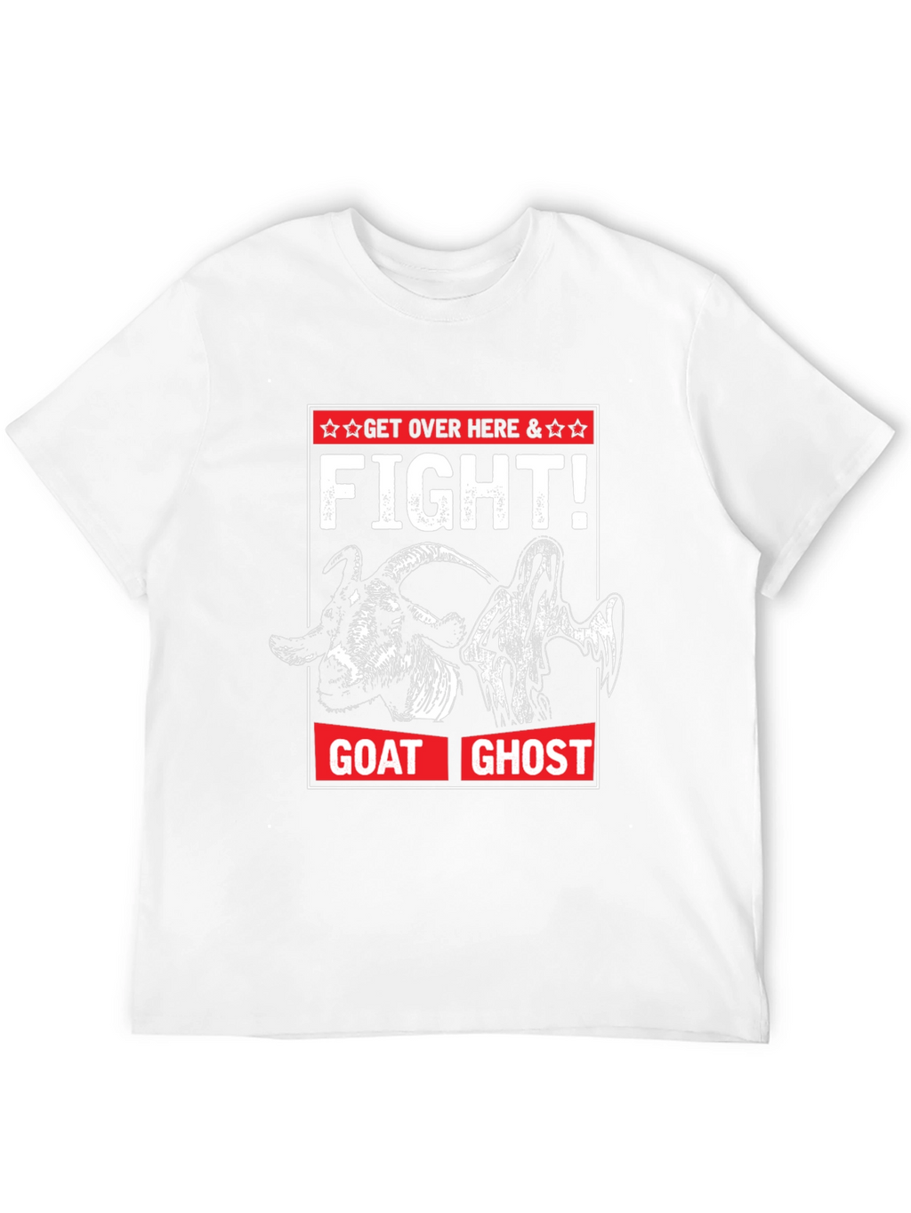Goat Ghost Fight T-Shirt Funny Halloween Tee