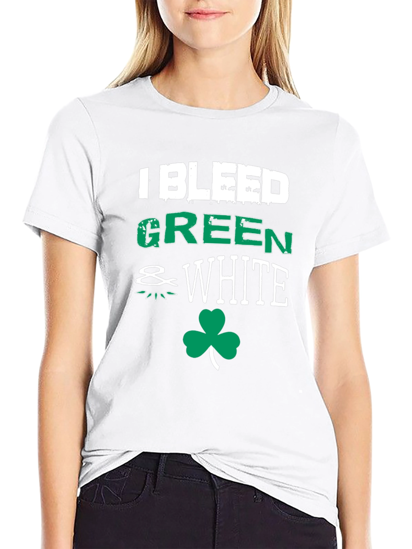 I Bleed Green & White St. Patricks Day T-Shirt