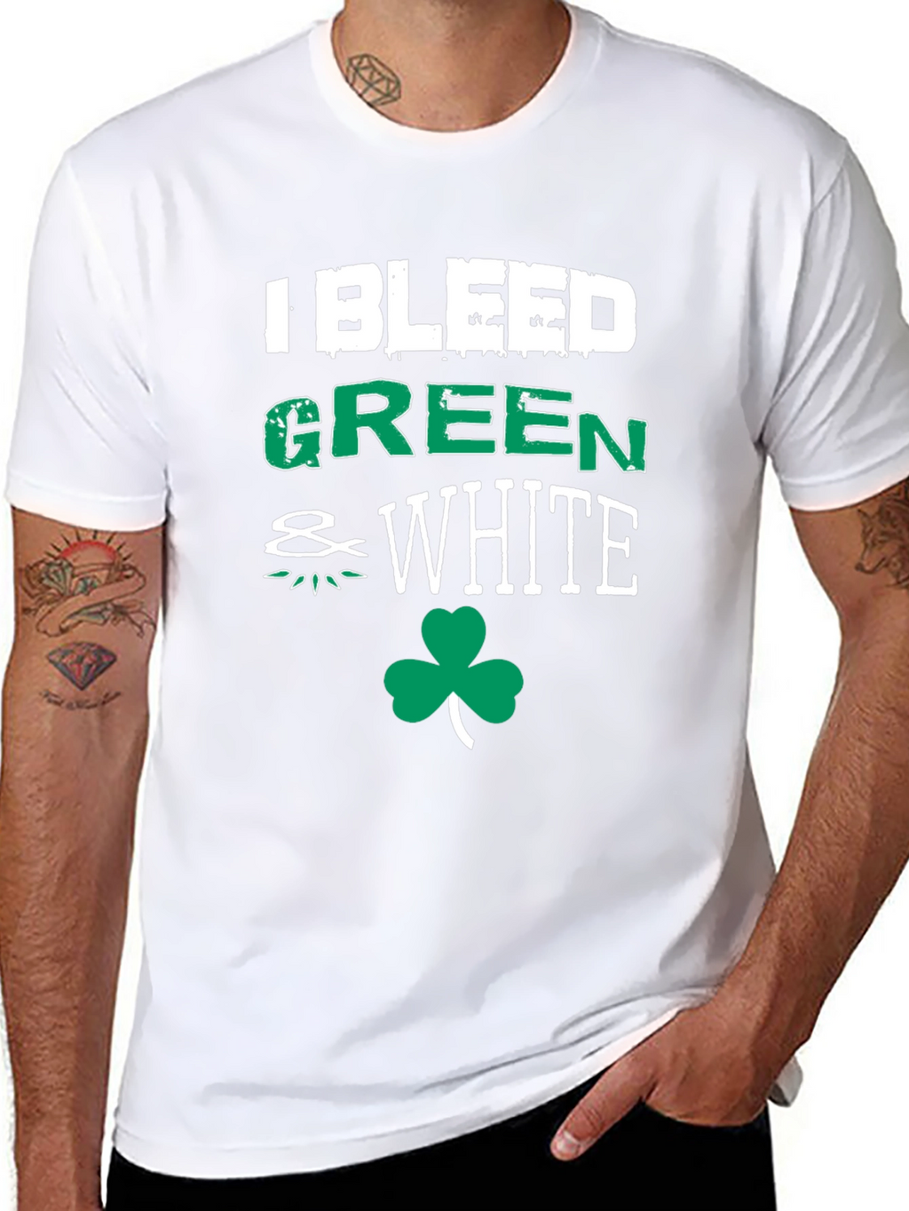 I Bleed Green & White St. Patricks Day T-Shirt