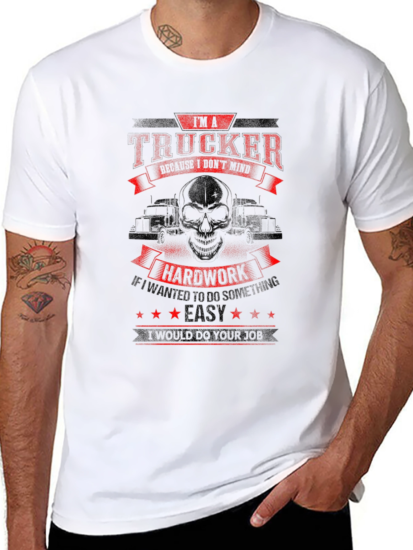 Trucker T-Shirt - Hardwork is Easy