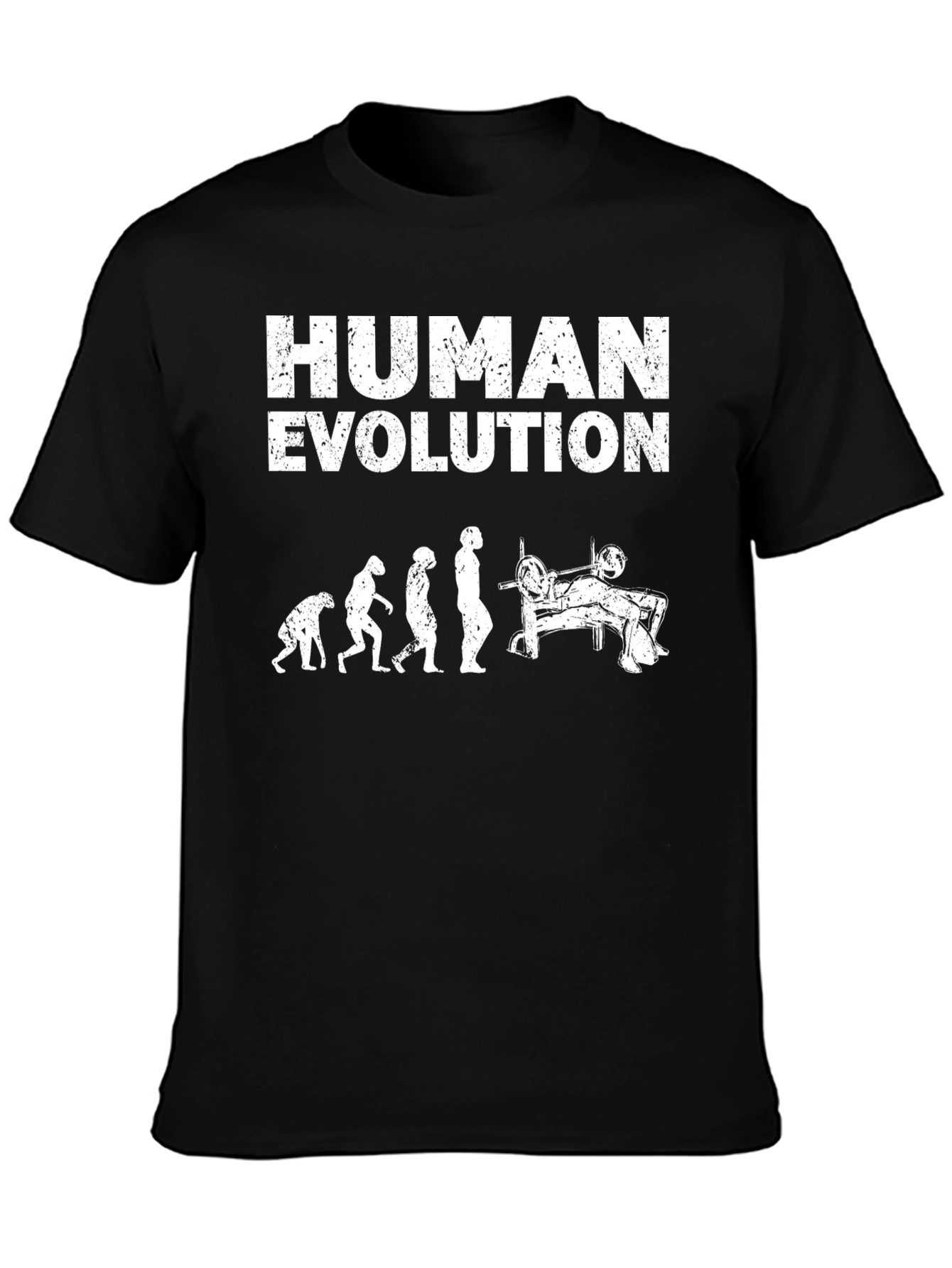 Human Evolution Bench Press T-Shirt - Gym Workout Tee