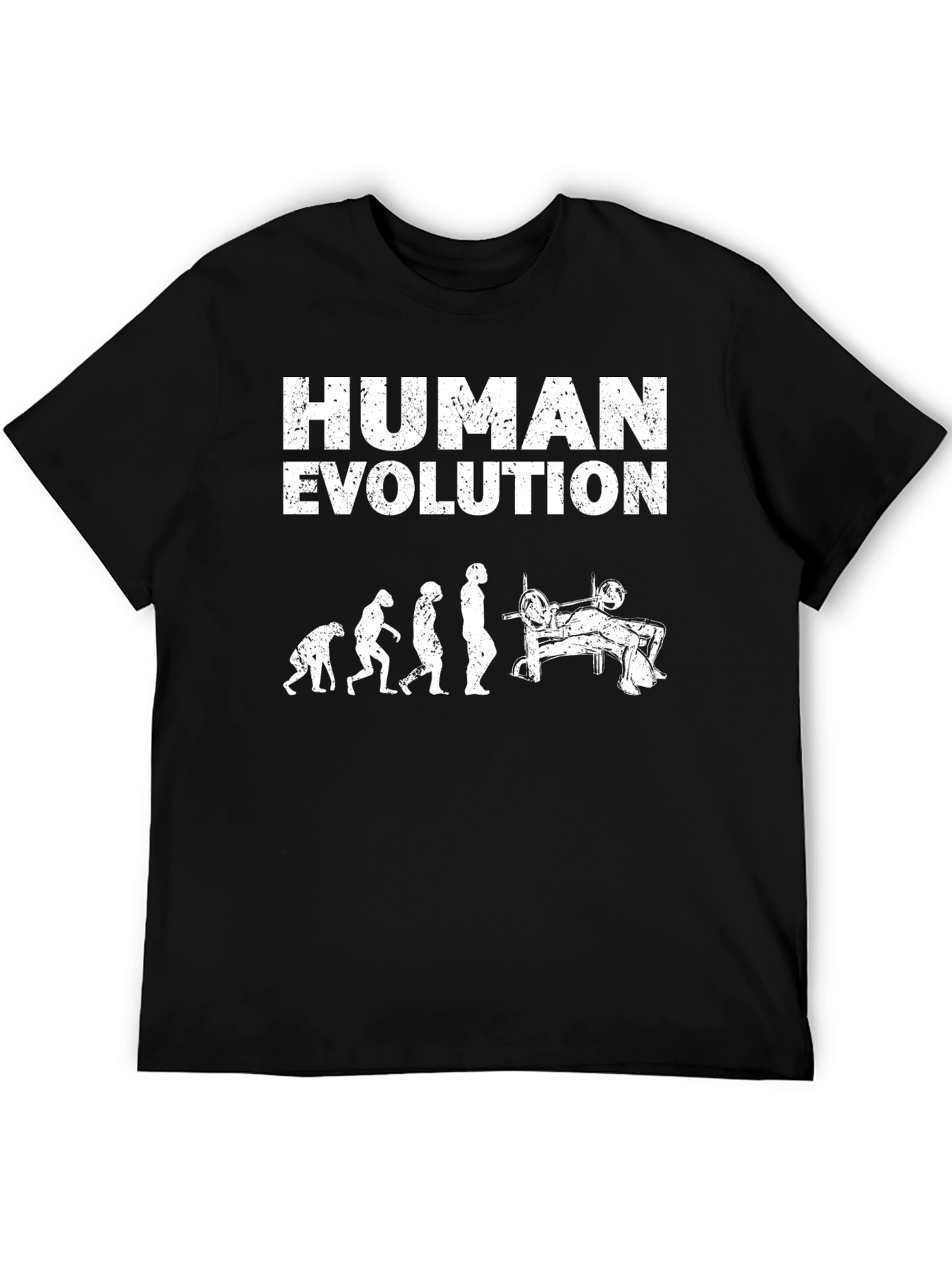 Human Evolution Bench Press T-Shirt - Gym Workout Tee