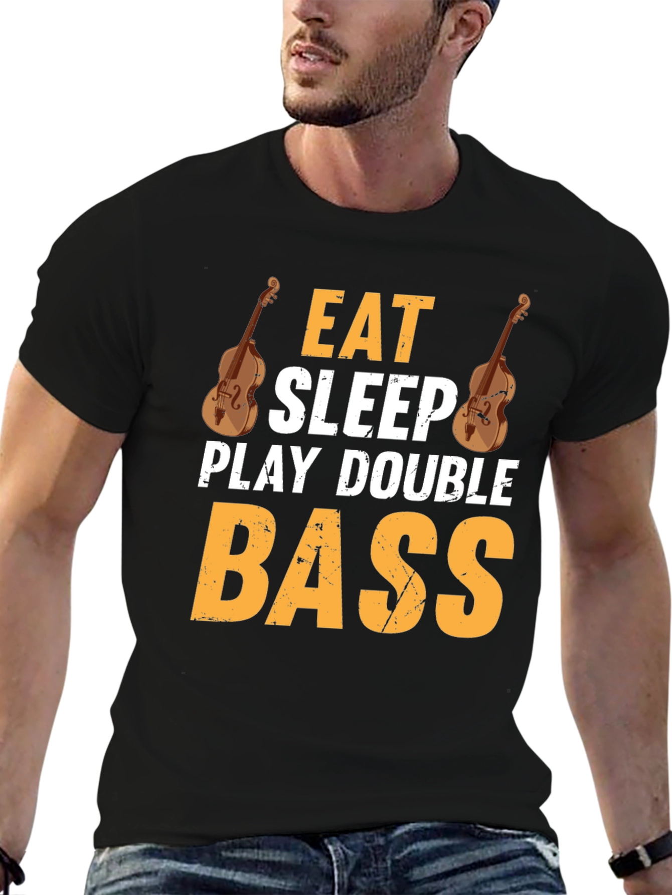 Eat Sleep Play Double Bass Black T-Shirt