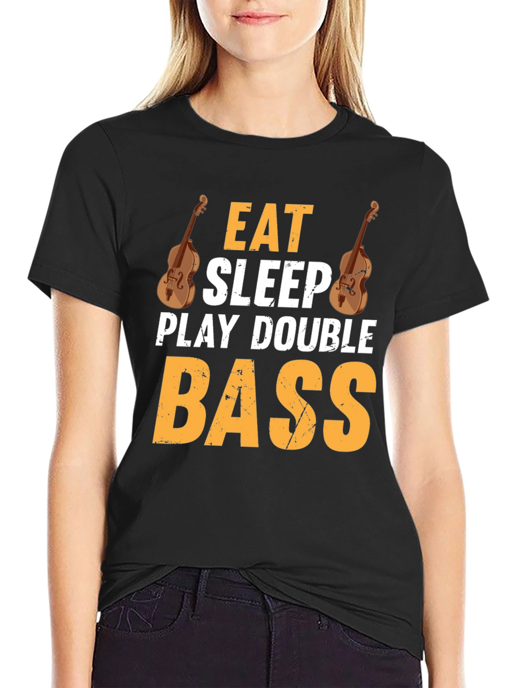 Eat Sleep Play Double Bass Black T-Shirt