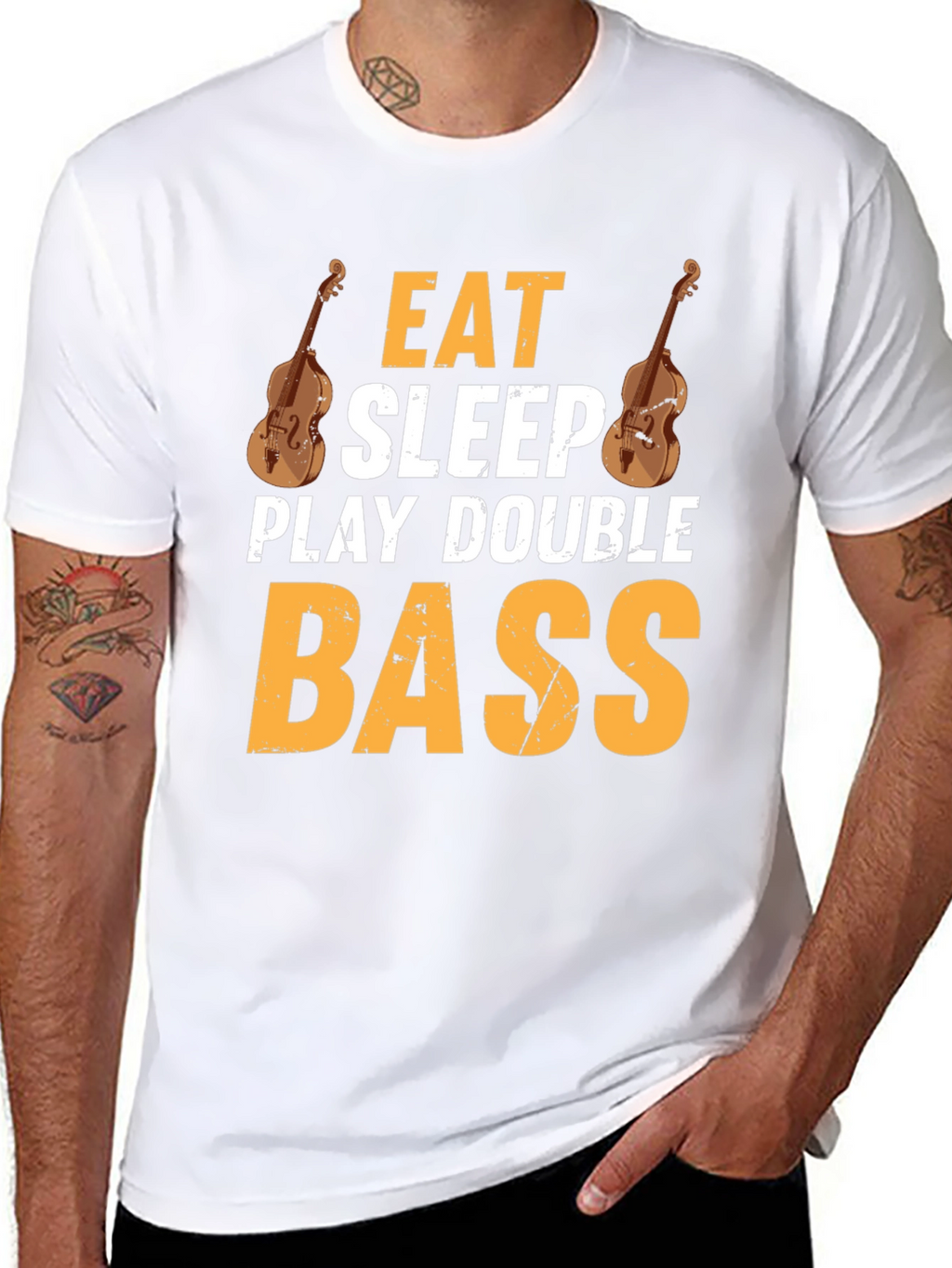 Eat Sleep Play Double Bass Black T-Shirt