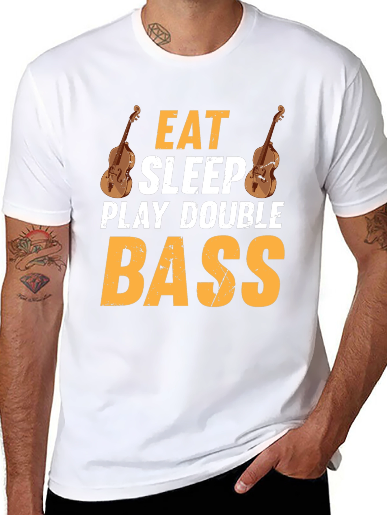 Eat Sleep Play Double Bass Black T-Shirt