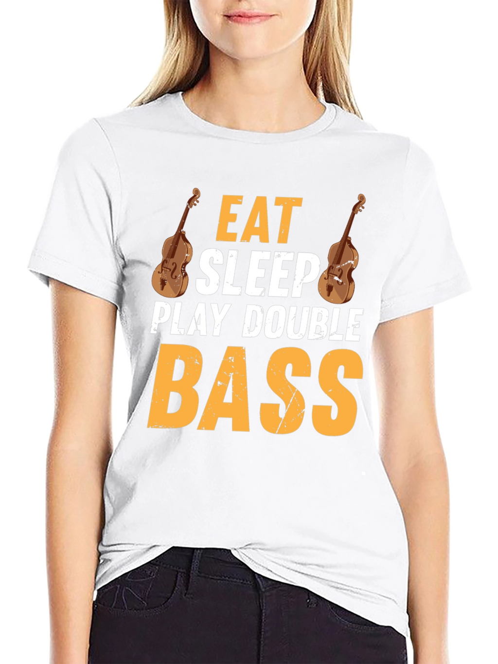 Eat Sleep Play Double Bass Black T-Shirt