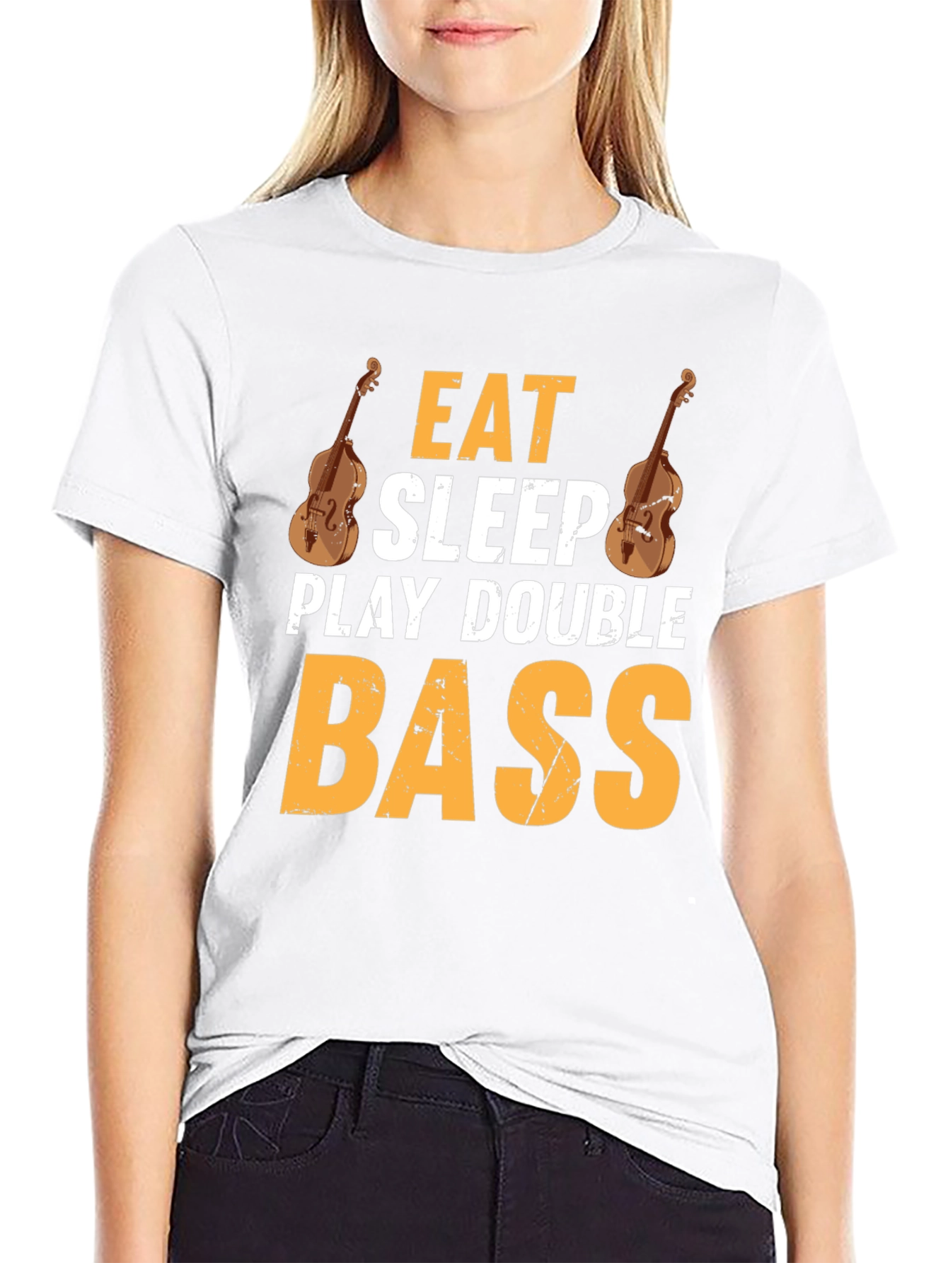 Eat Sleep Play Double Bass Black T-Shirt