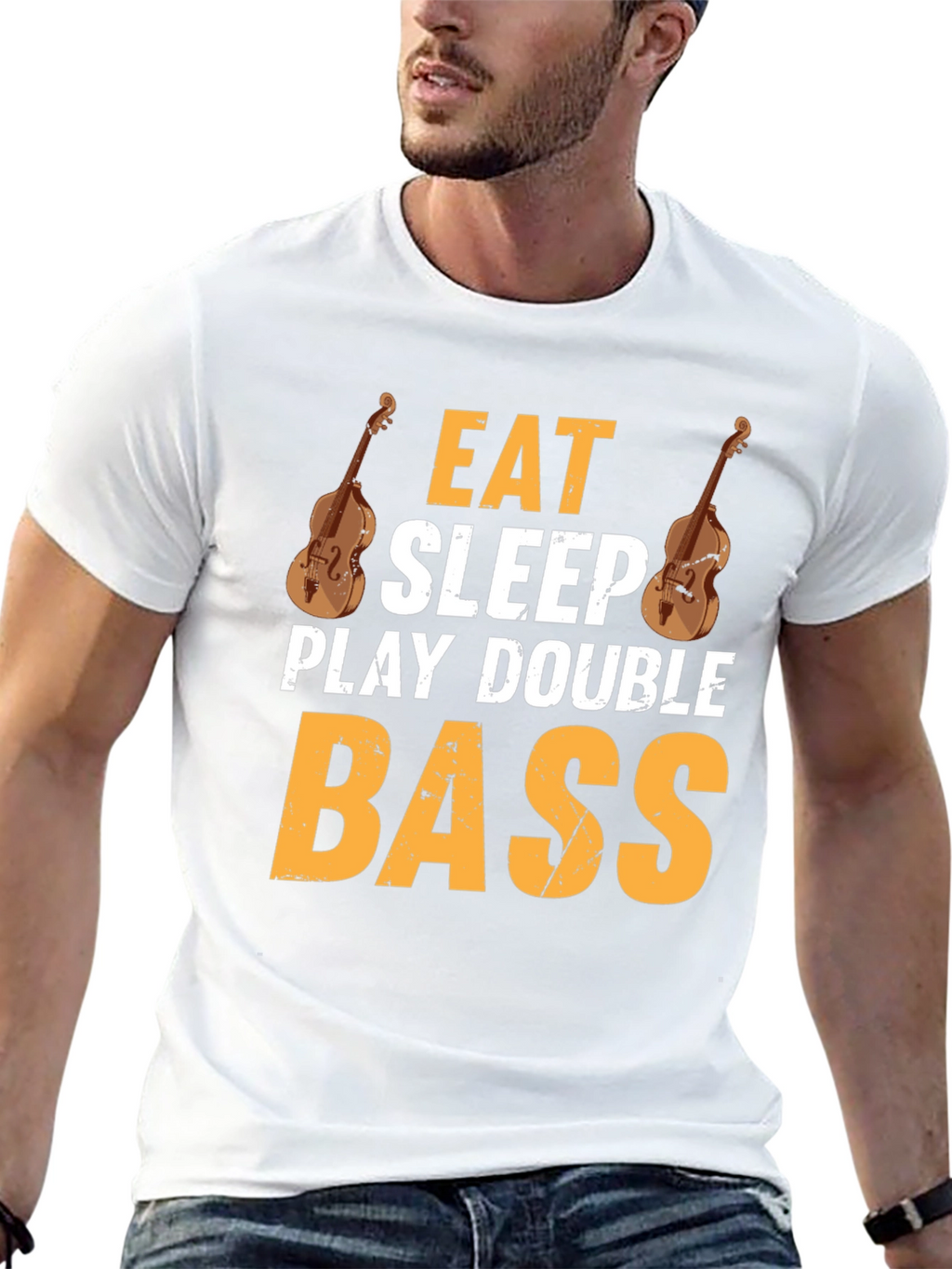 Eat Sleep Play Double Bass Black T-Shirt