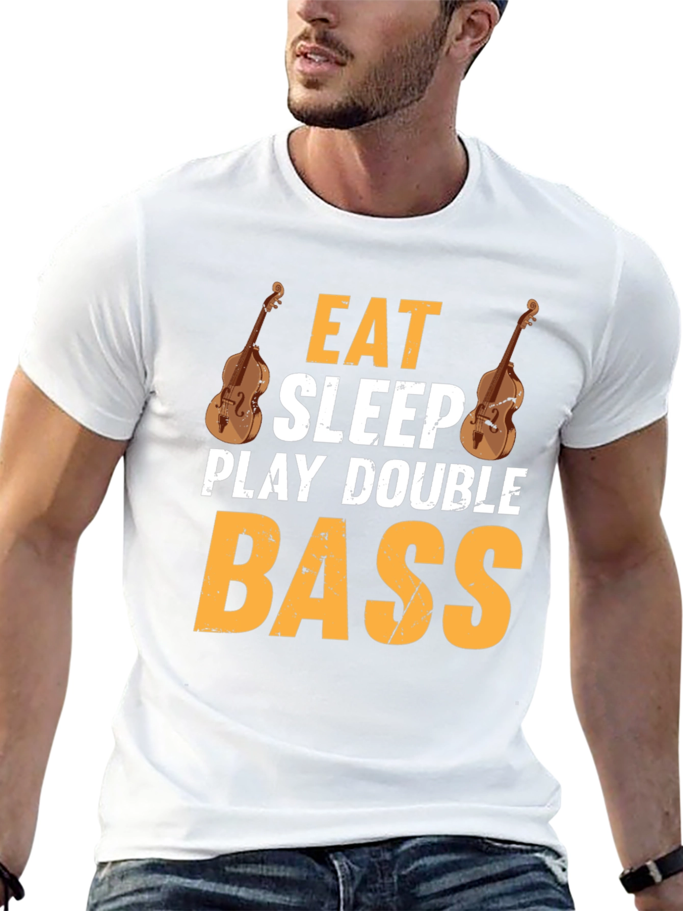 Eat Sleep Play Double Bass Black T-Shirt