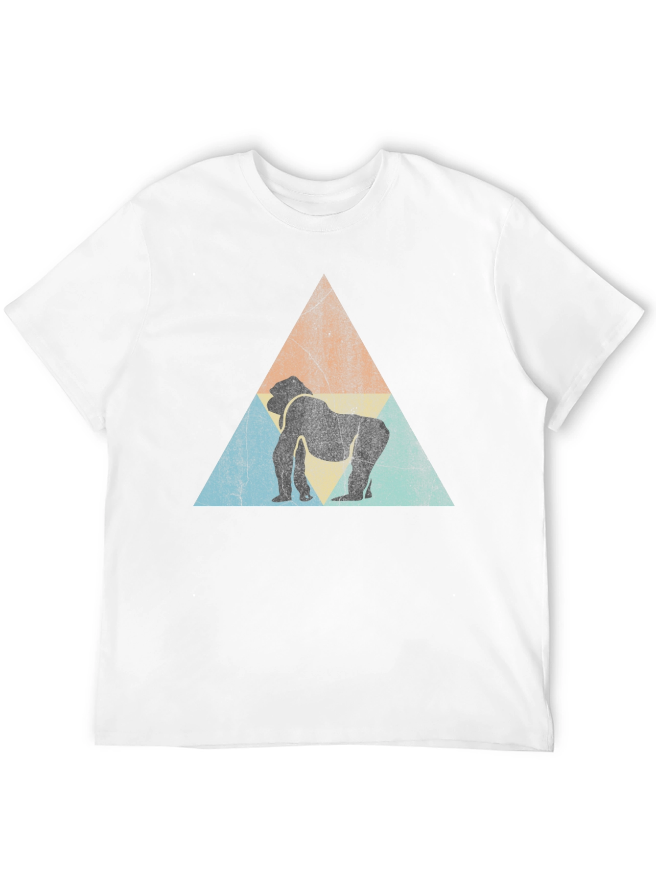 Retro Gorilla Triangle Graphic Tee - Black