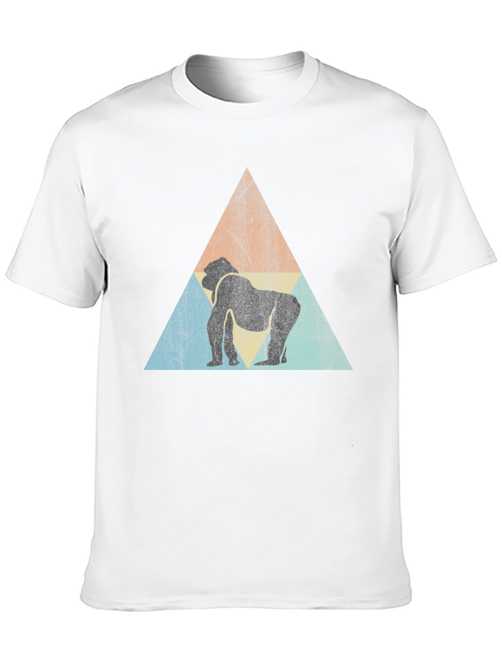 Retro Gorilla Triangle Graphic Tee - Black