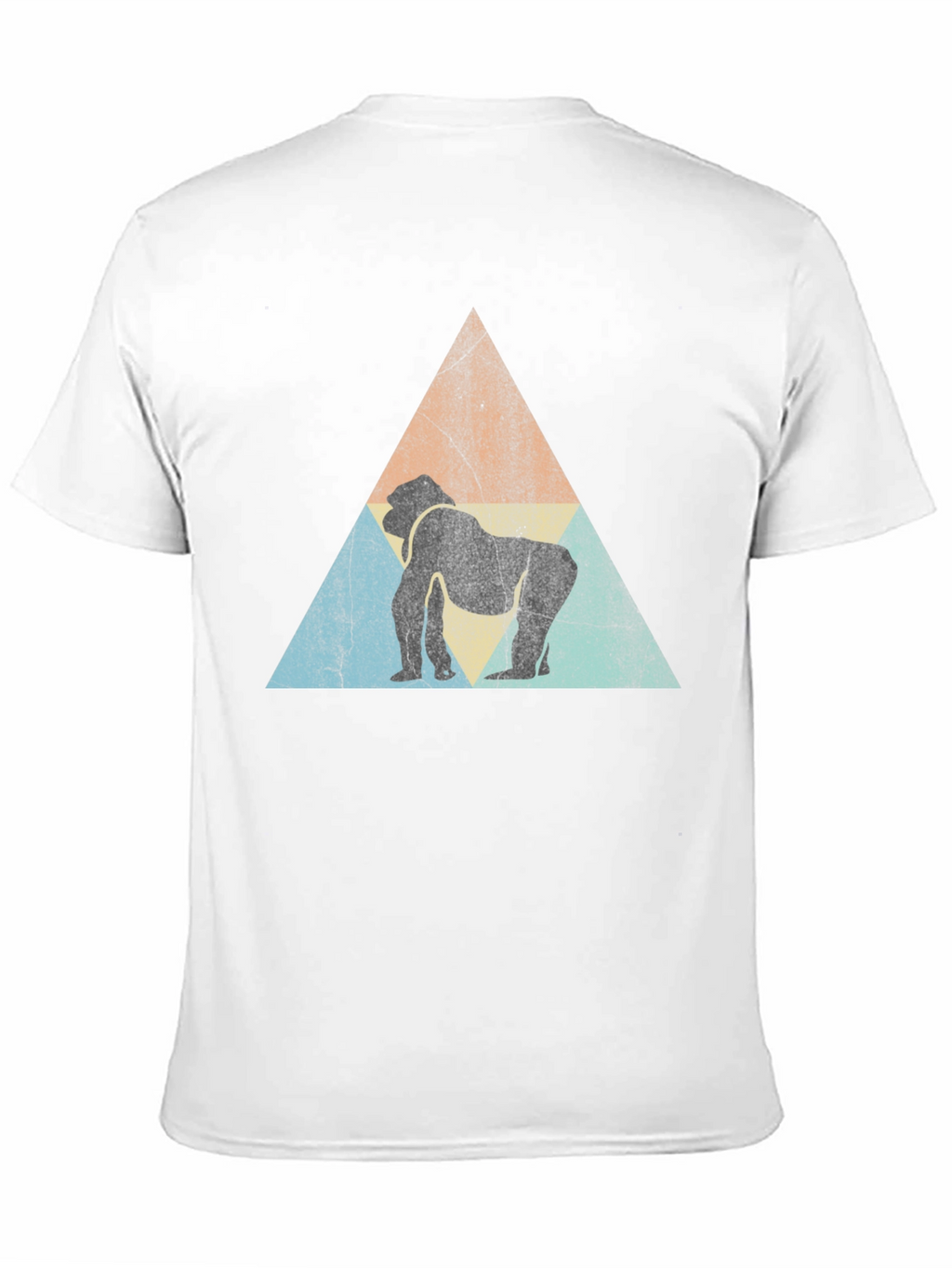 Retro Gorilla Triangle Graphic Tee - Black