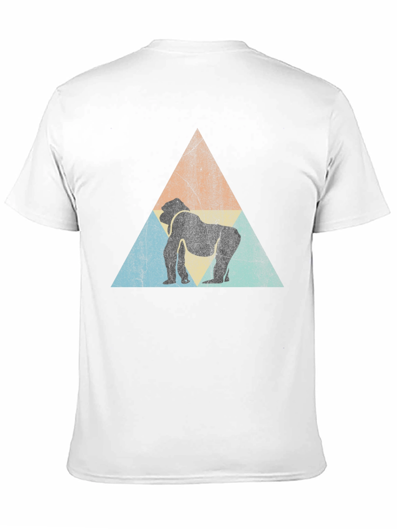 Retro Gorilla Triangle Graphic Tee - Black