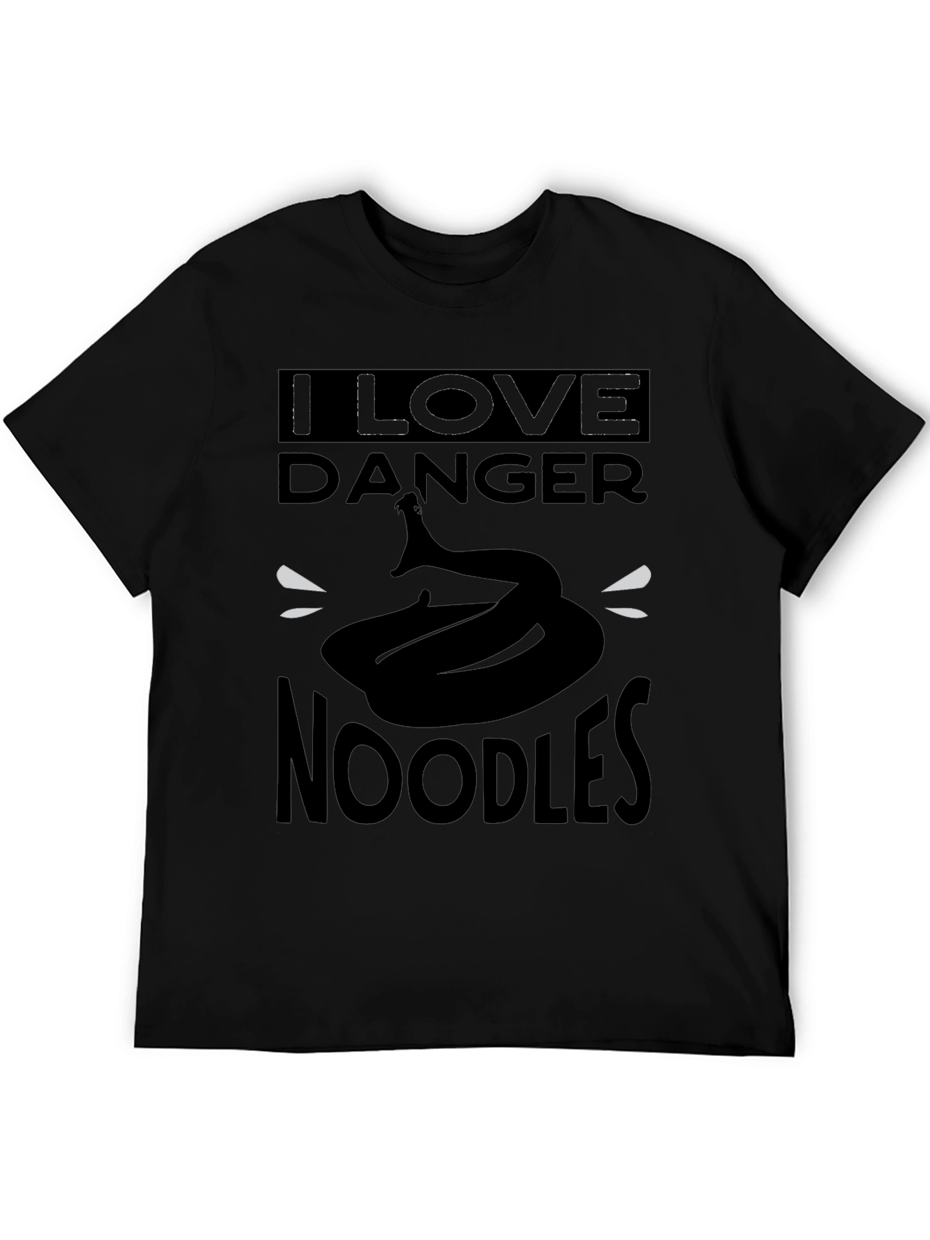 I Love Danger Noodles T-Shirt - Bold Snake Graphic Tee