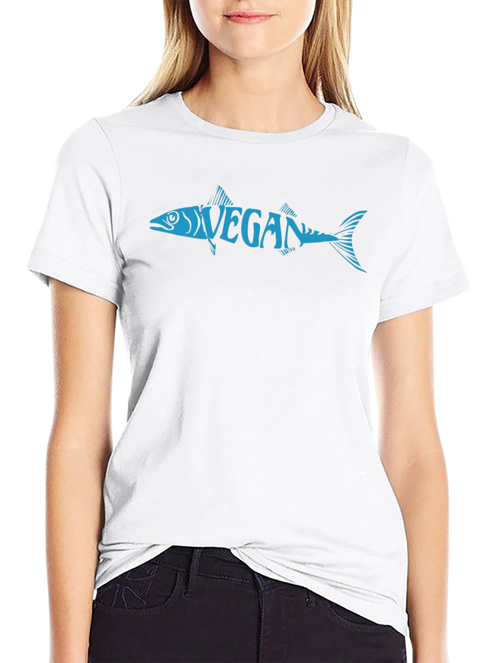 Vegan Fish Graphic Tee - Unisex Crew Neck T-Shirt
