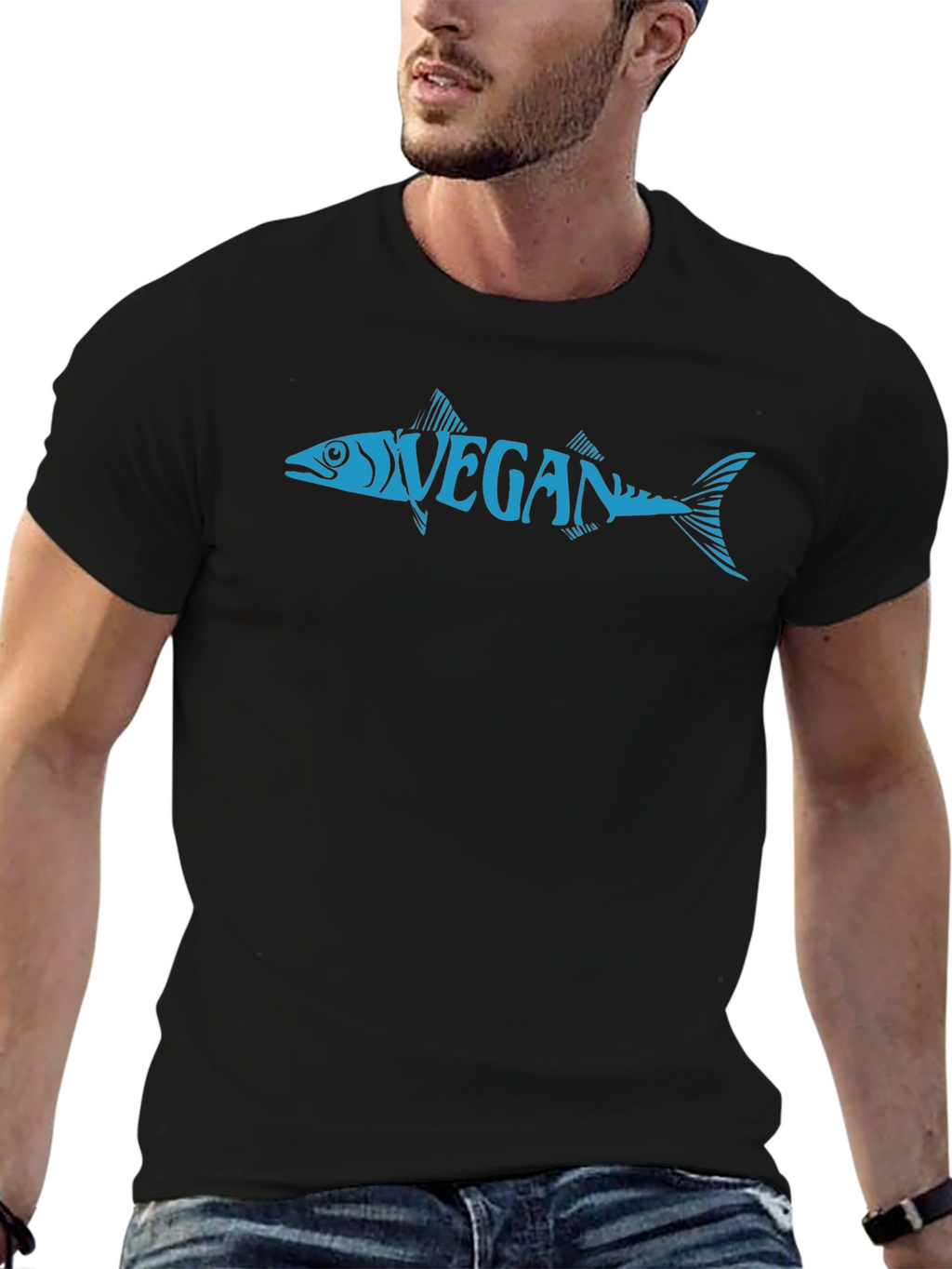 Vegan Fish Graphic Tee - Unisex Crew Neck T-Shirt