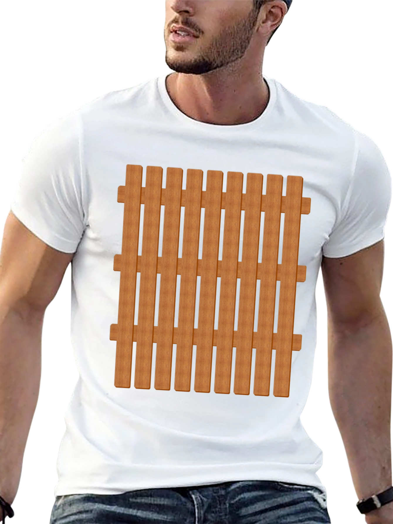 Novelty Fence T-Shirt - Black Cotton Blend