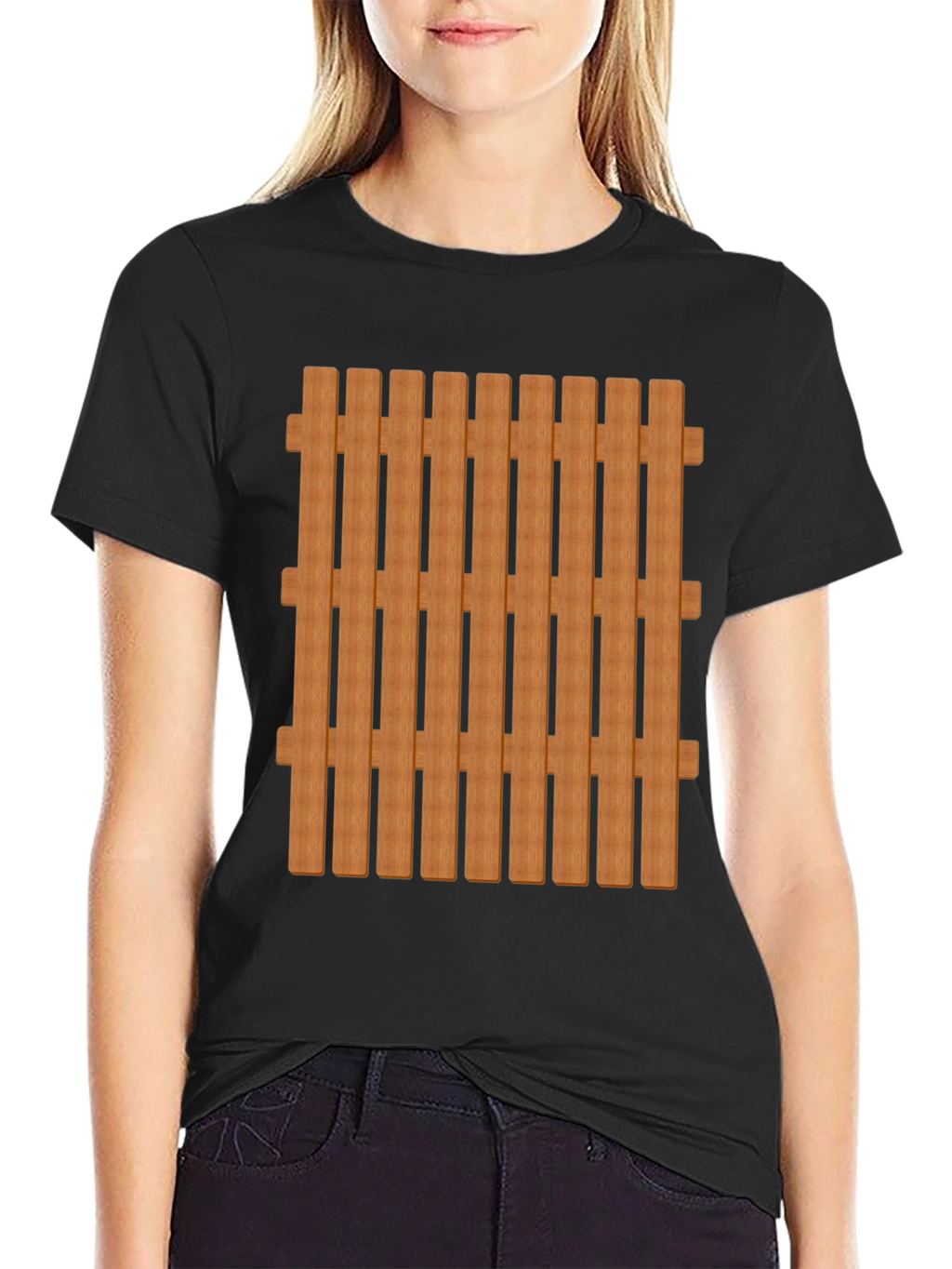Novelty Fence T-Shirt - Black Cotton Blend