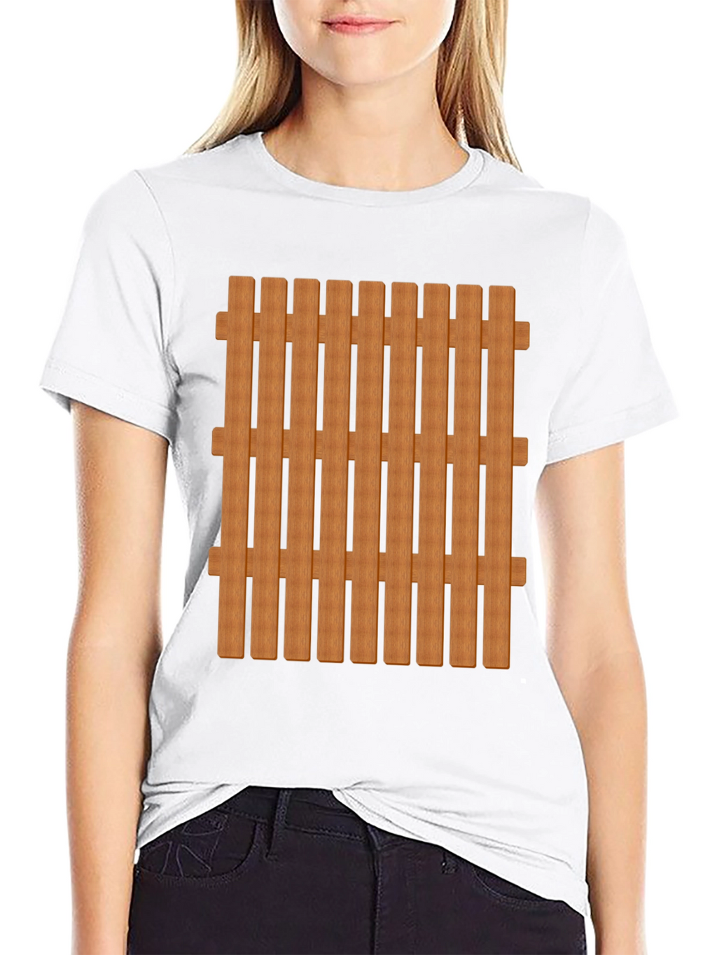Novelty Fence T-Shirt - Black Cotton Blend