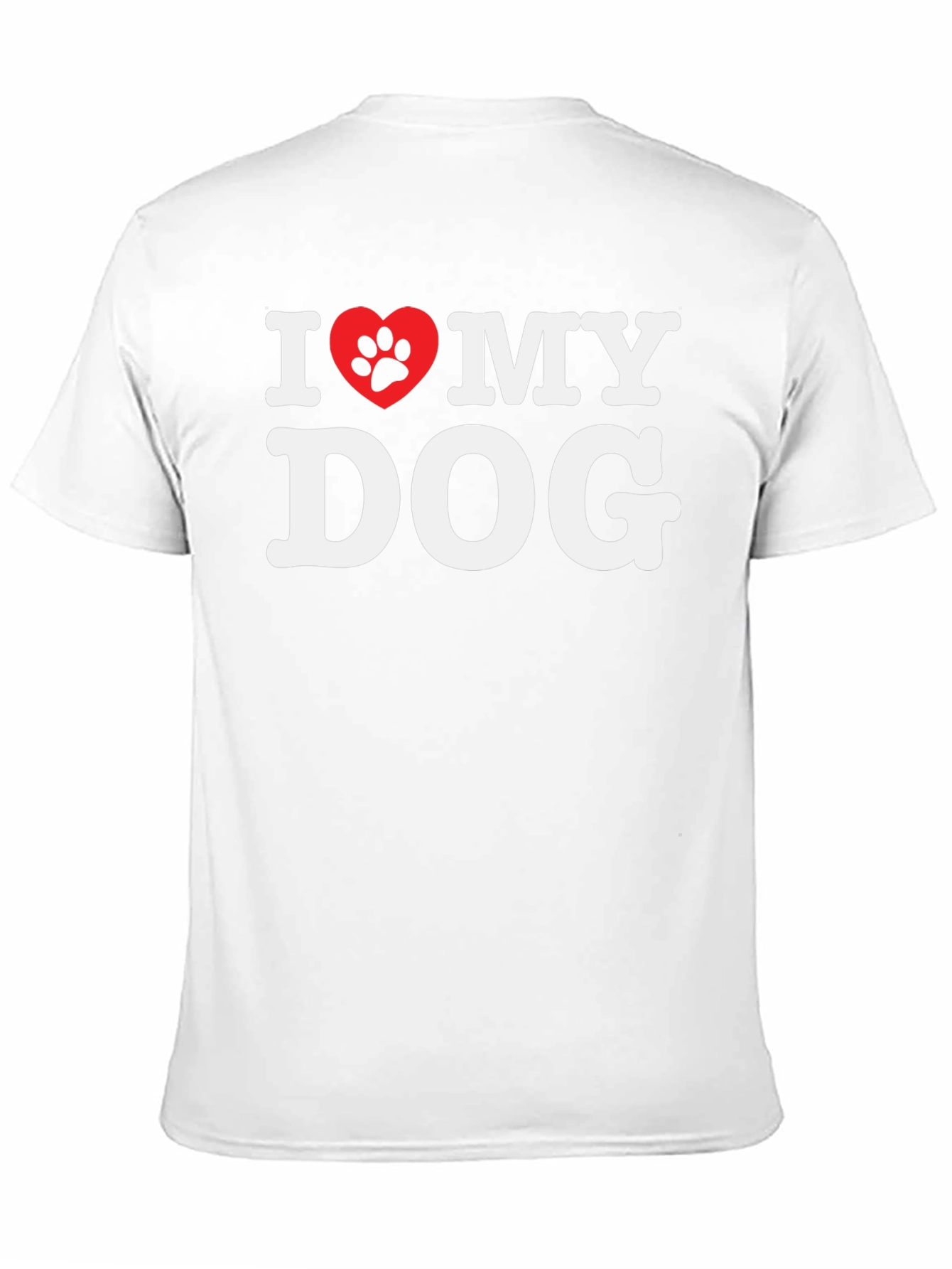 I Love My Dog T-Shirt Paw Print Heart Black Cotton Tee