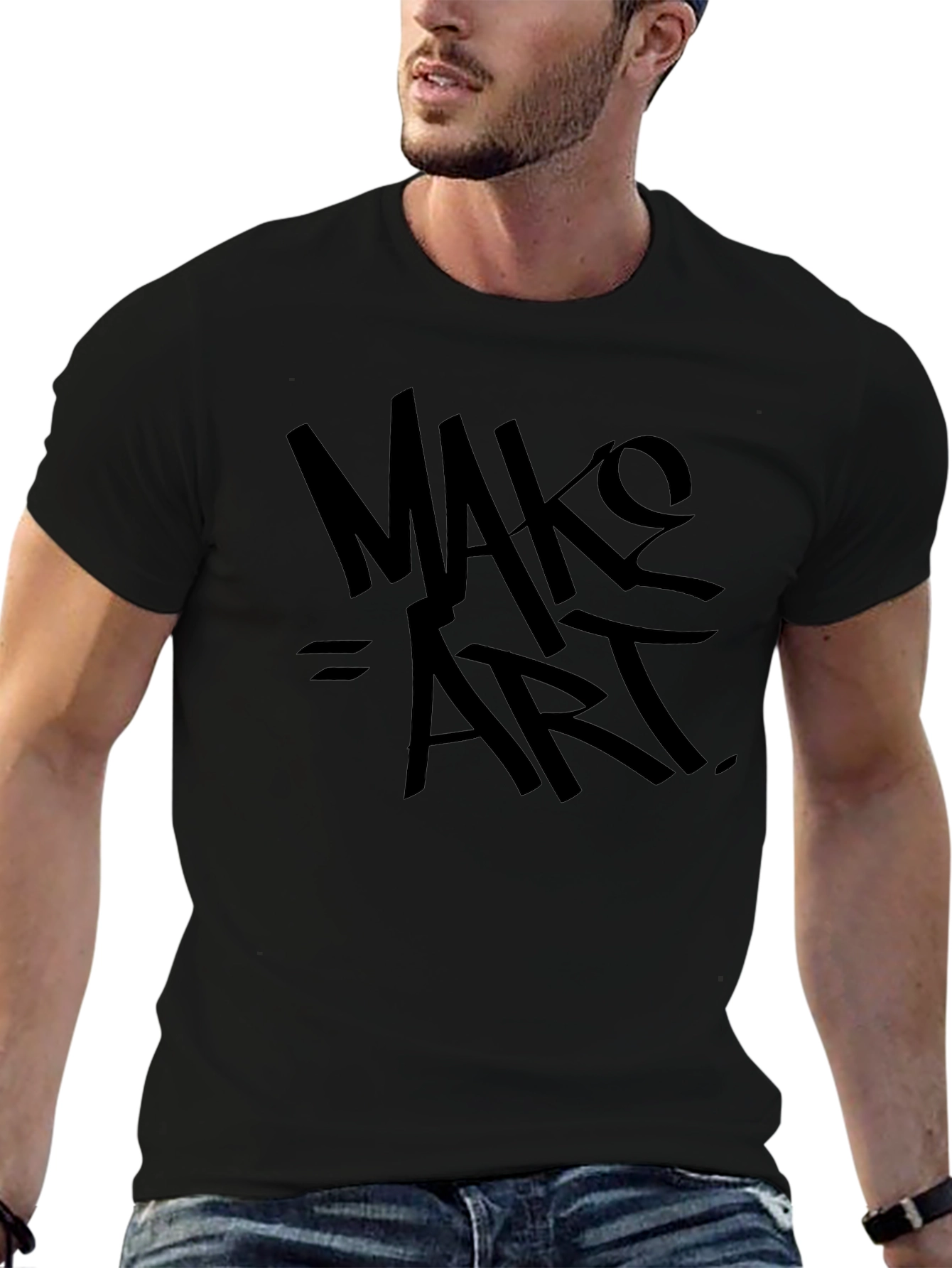 Make Art Black T-Shirt - Artistic Expression