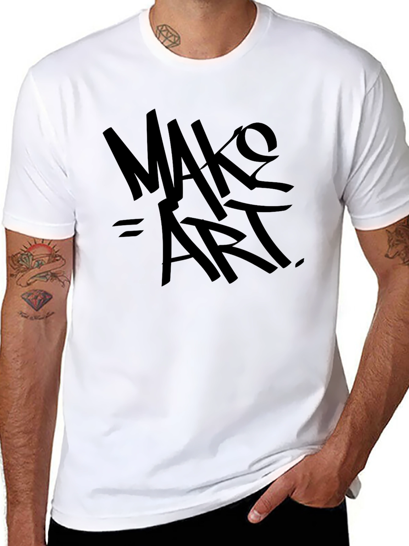 Make Art Black T-Shirt - Artistic Expression