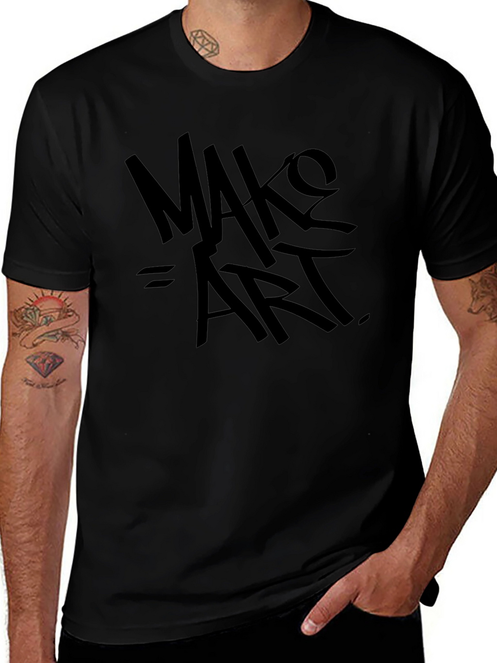 Make Art Black T-Shirt - Artistic Expression
