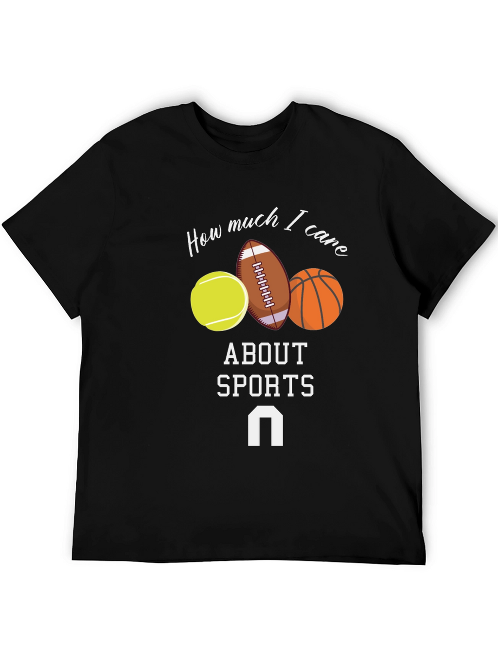 Humorous Sports Fan Graphic Tee - Black