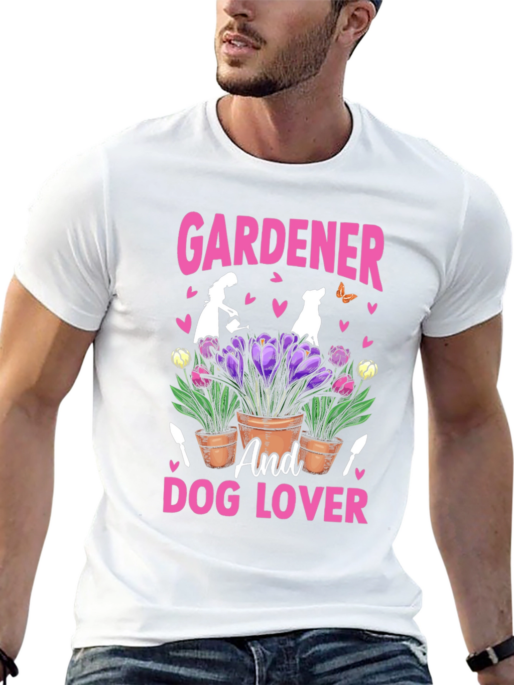 Gardener and Dog Lover Graphic T-Shirt