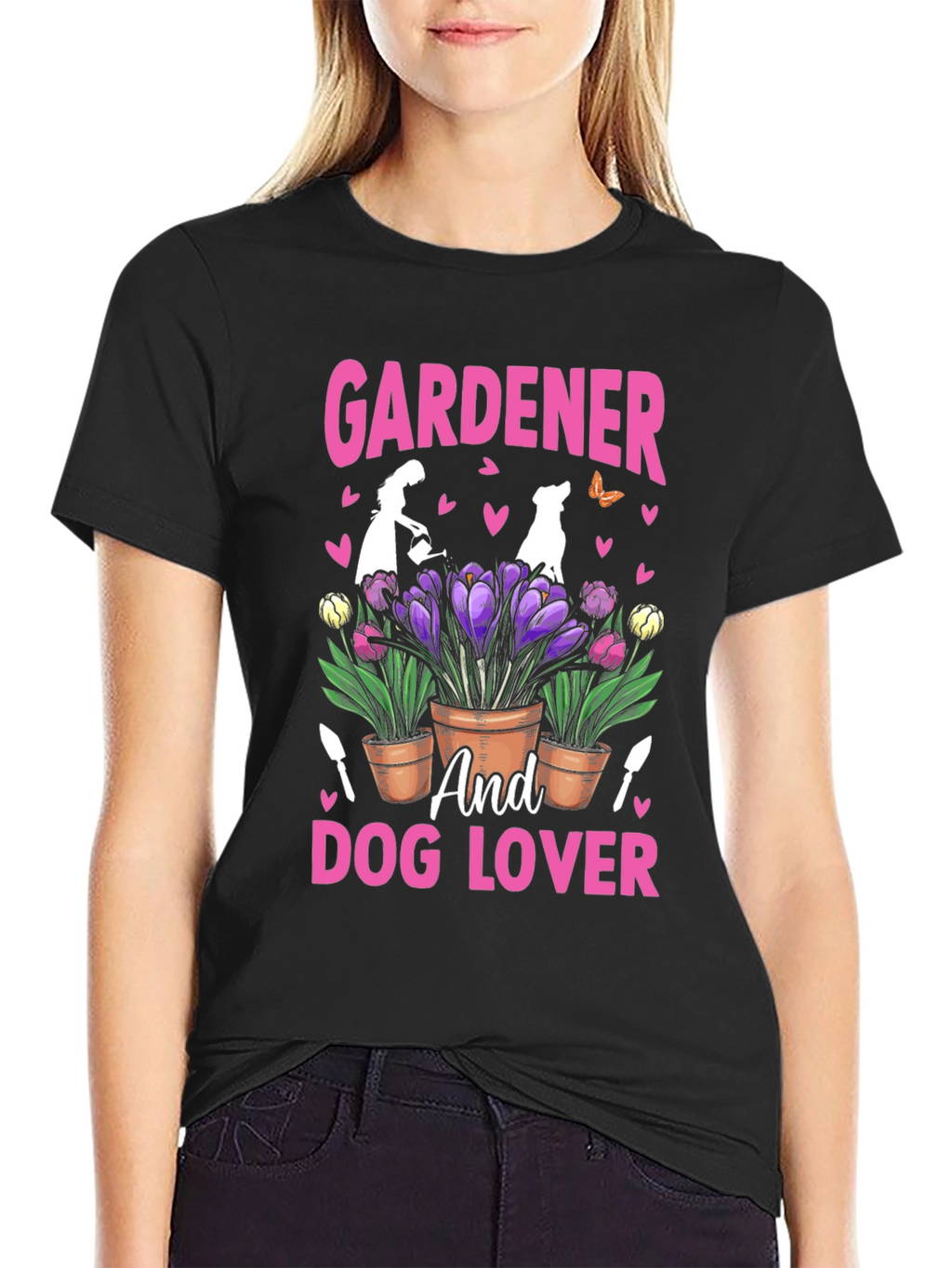 Gardener and Dog Lover Graphic T-Shirt