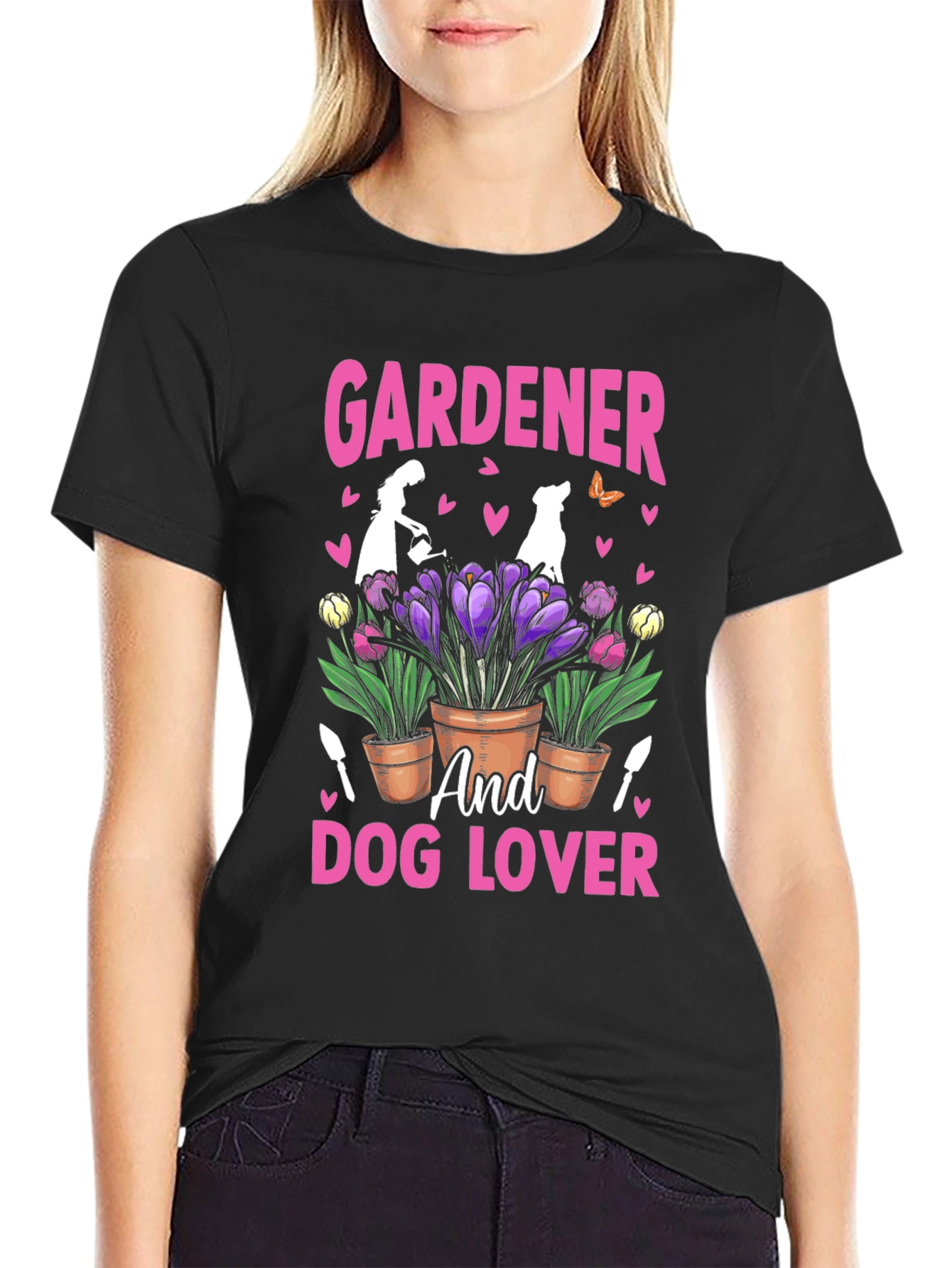 Gardener and Dog Lover Graphic T-Shirt