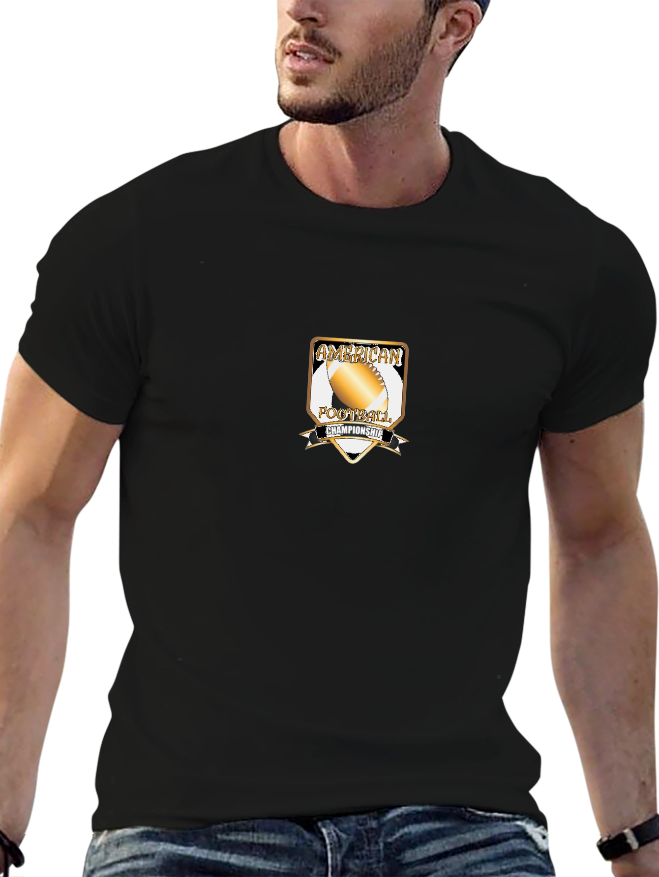 American Football Championship Black T-Shirt