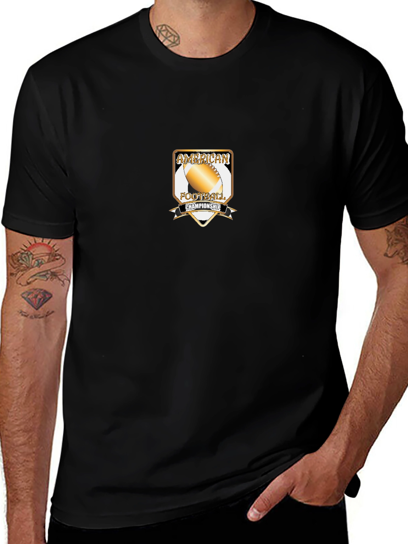 American Football Championship Black T-Shirt