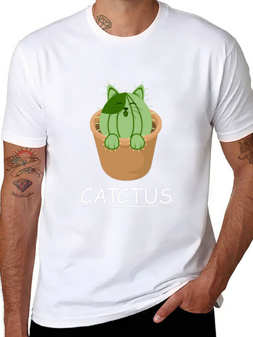 Cat Cactus T-Shirt - Catchtus Funny Tee