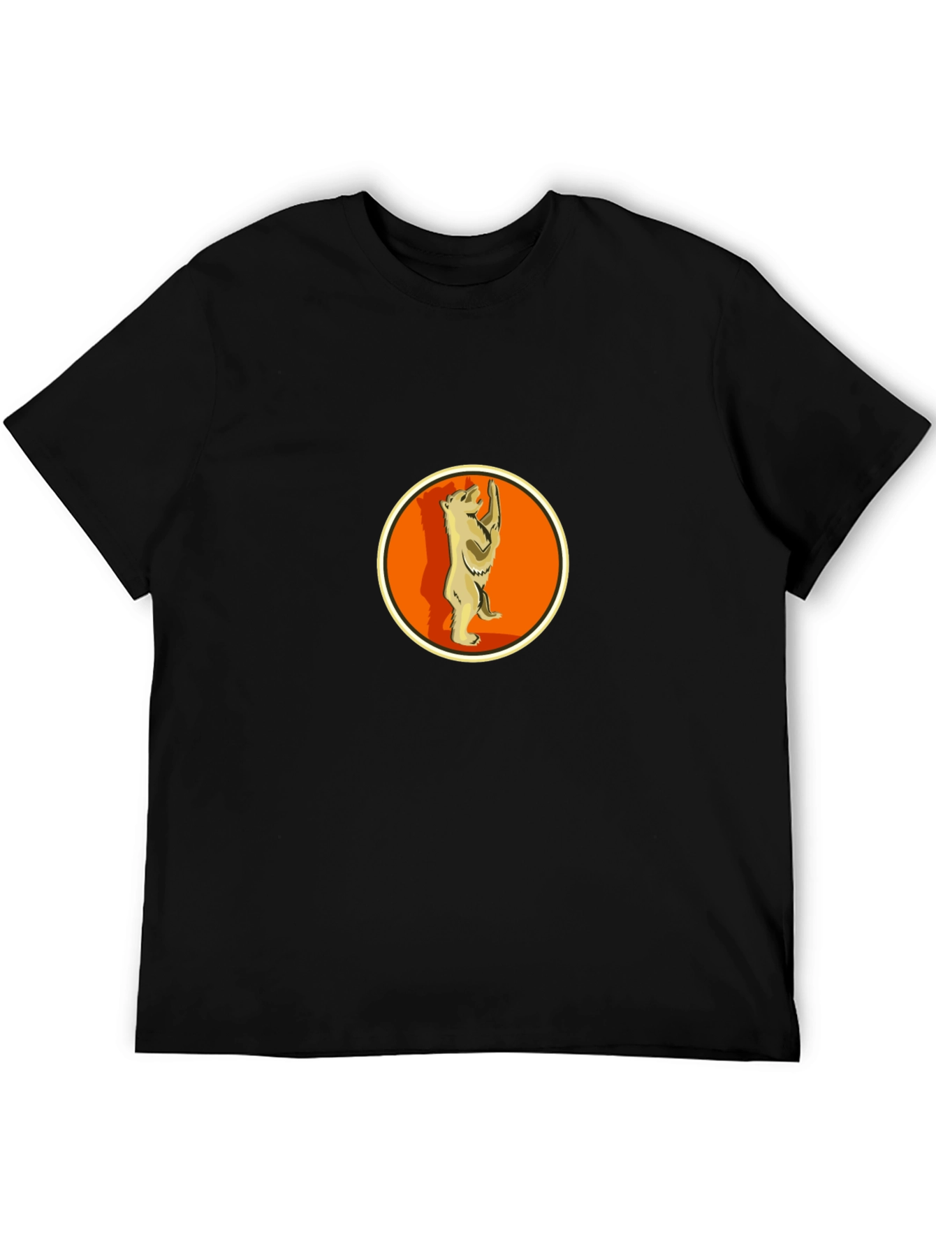 Berlin Bear T-Shirt - Black Crew Neck Graphic Tee
