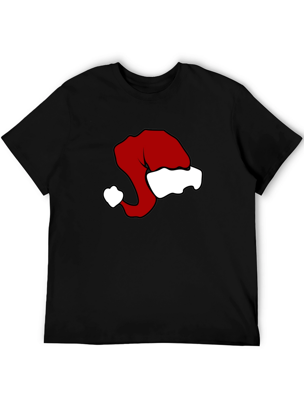 Festive Santa Hat Graphic Tee - Holiday Cheer!