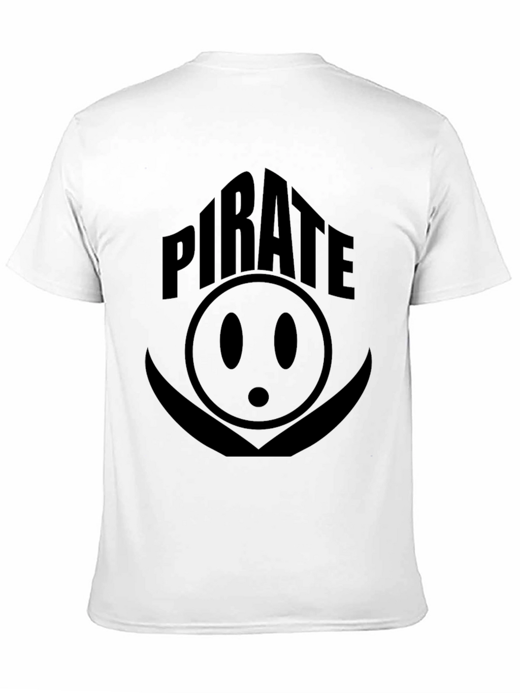 Pirate Smiley Face Graphic Print Black T-Shirt
